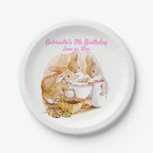 Assiettes En Carton Beatrix Potter Bunnies Berries et crème Anniversai