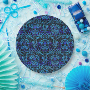 Assiettes En Carton Beau Art Nouveau Bleu vintage