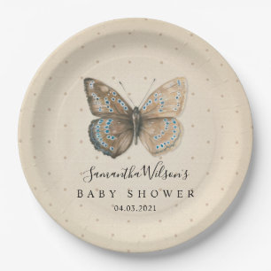 Assiettes En Carton Beau Baby shower à papillon aquarelle