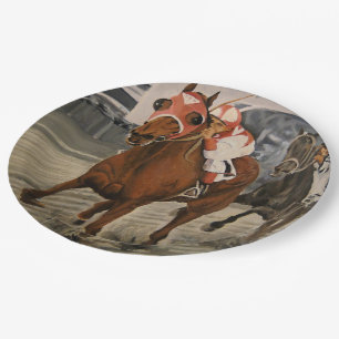 Assiettes En Carton Beau cheval ravit les propriétaires en course clas