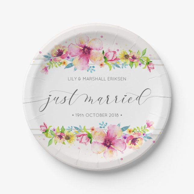 Assiettes En Carton Beau Mariage marié| Plaque de papier (Devant)