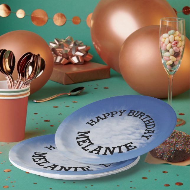 Assiettes En Carton Beau nuage (Multi)