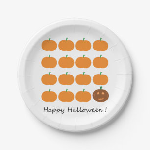 Assiettes En Carton Beau Patch Citrouille Halloween