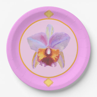 Assiettes En Carton Beaucoup de couleurs, une plaque de papier orchidé