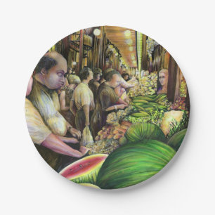 Assiettes En Carton Beaucoup d'hommes, beaucoup de melons, Budapest