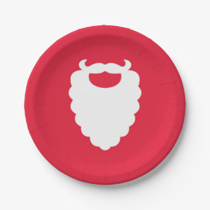 Assiettes En Carton Beauté Père Noël rouge et blanche Vacances moderne