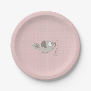 Assiettes En Carton Bébé adorable Oiseau   BABY SHOWER