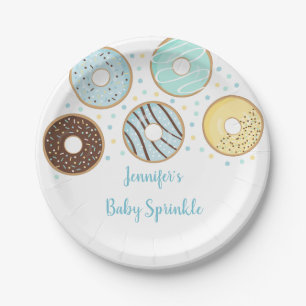 Assiettes En Carton Bébé Bébé de Donut Bleu