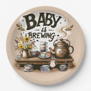 Assiettes En Carton Bébé brasse Rustique Tea Kettle Peach Douche