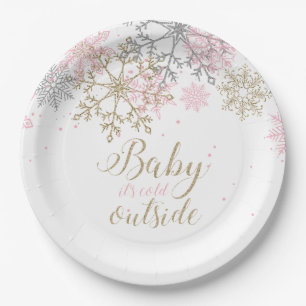 Assiettes En Carton Bébé C'est froid à l'extérieur du Baby shower de f