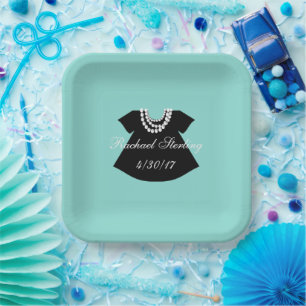 Assiettes En Carton BÉBÉ & CO Little Black Robe Douche Party