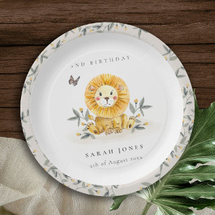 Assiettes En Carton Bébé de bois mignon Foliage de Lion N'importe quel