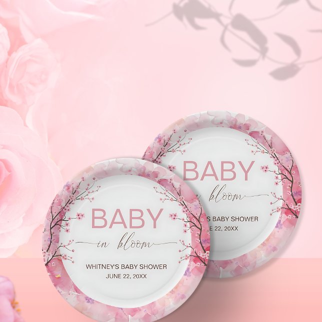 Assiettes En Carton Bébé en Fleur Fleur Cerisier Fleur Fleur Plaques P (Créateur téléchargé)