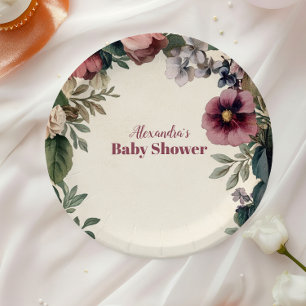Assiettes En Carton Bébé en Fleur sauvage de printemps en fleurs