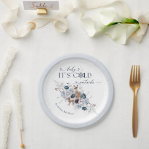 Assiettes En Carton Bébé froid en dehors du Baby shower de cerfs flora