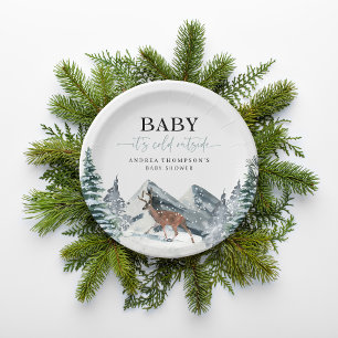 Assiettes En Carton Bébé Il fait froid à l’extérieur du Baby shower fo