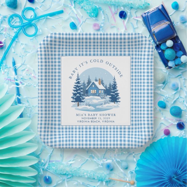 Assiettes En Carton Bébé Il fait froid à l'extérieur du Baby shower d' (Fête)