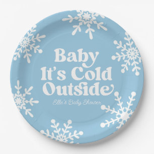 Assiettes En Carton Bébé Il fait froid dehors Baby shower de flocons d