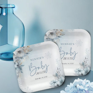 Assiettes En Carton Bébé neige d'hiver Il fait froid dehors Baby showe