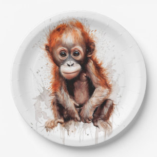 Assiettes En Carton Bebé Orangután