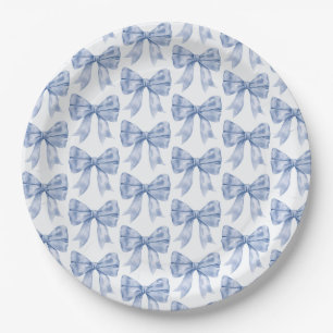Assiettes En Carton Bébé ou Fête des mariées bleu, fête d'anniversaire