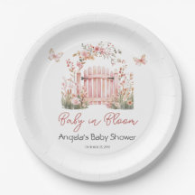 Bébé rose floral dans le Baby shower papillon en f