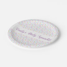 Bébé saupoudré de plaques de fête personnalisées