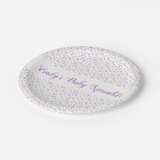 Assiettes En Carton Bébé saupoudré de plaques de fête personnalisées