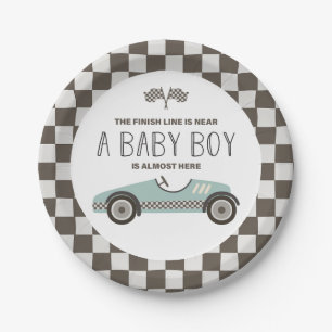 Assiettes En Carton Bébé Shower Vintage Voiture de Course