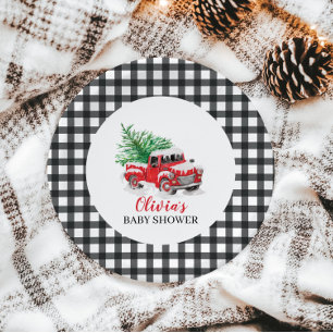Assiettes En Carton Bébé son froid à l'extérieur Baby shower de camion