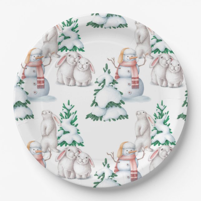 Assiettes En Carton Bébé son froid à l'extérieur des plaques de papier (Devant)