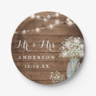 Bébé souffle Floral Mason Jar Mariage en bois rust