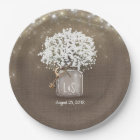 Bébé's Breath Mason Jar Rustic Burlap Mariage