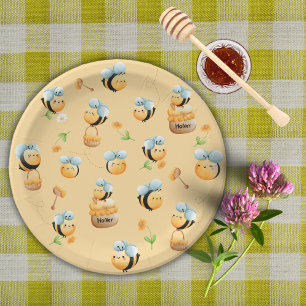 Assiettes En Carton Beehive Bees and Honey First Bee Them Anniversaire