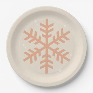Assiettes En Carton Beige de Noël