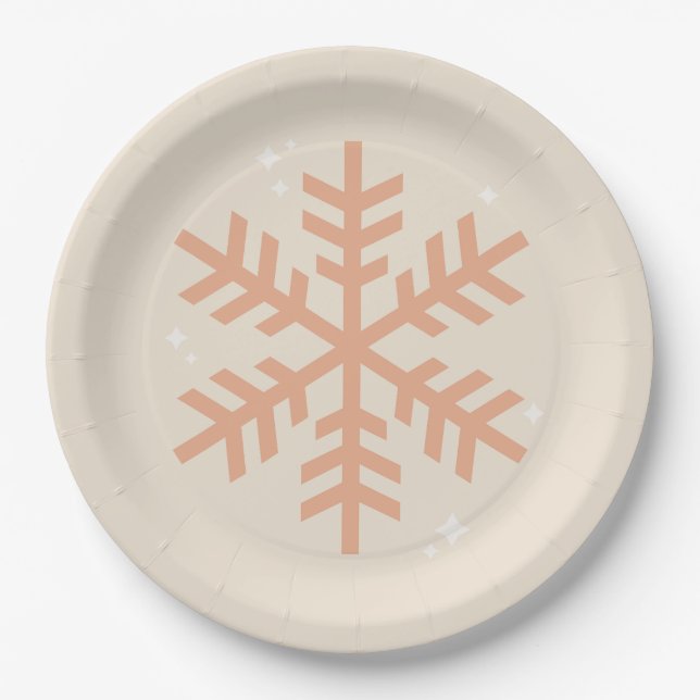 Assiettes En Carton Beige de Noël (Devant)