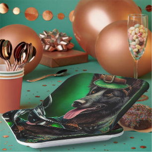Assiettes En Carton Belgian Shepherd conduite vélo St. Patrick's Day