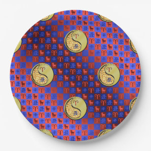 Assiettes En Carton Bélier et oxe métallique
