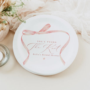 Assiettes En Carton BELLA Blush Bow Elle Attache le Nœud Réception de
