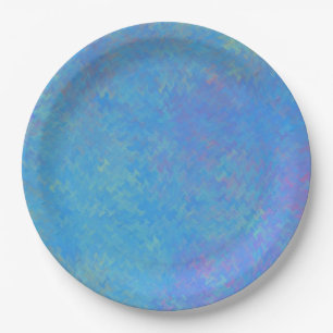 Assiettes En Carton Belle apparence de papier marbré bleu