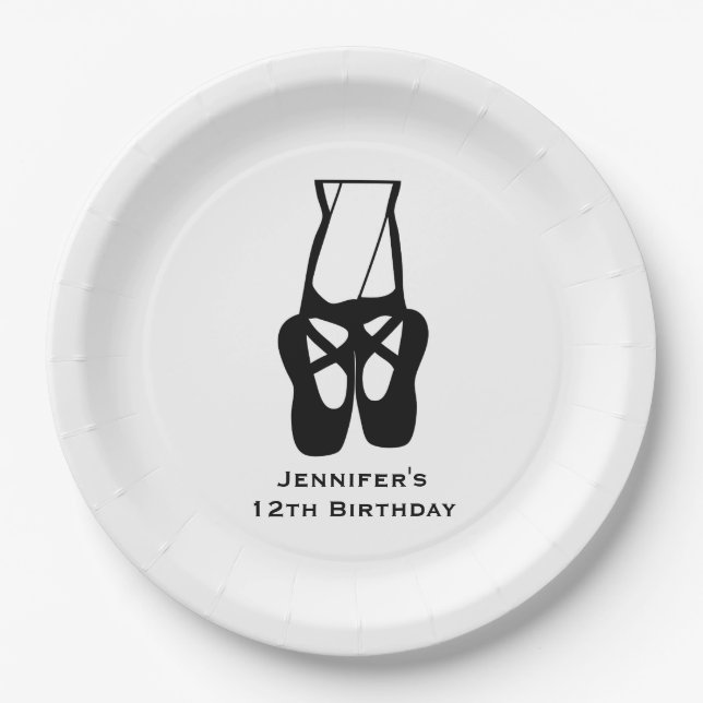 Assiettes En Carton Belle Danse Ballet Jambes & Chaussons Anniversaire (Devant)
