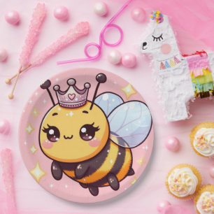 Assiettes En Carton Belle Dessin de la Reine Bee