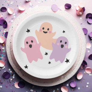 Assiettes En Carton Belle Fantôme Halloween Fête Anniversaire Fille Pa