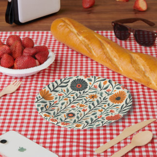 Assiettes En Carton belle plaque de fleurs