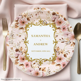 Assiettes En Carton Belle Plaques papier Mariage en or