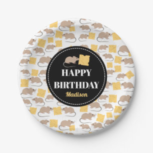 Assiettes En Carton Belle Souris Rodent Manger Fromage Anniversaire