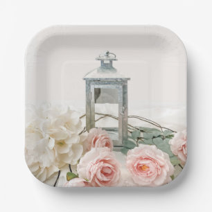 Assiettes En Carton Belles pivoines et plaques en papier hydranées bla