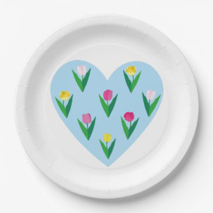 Assiettes En Carton Belles tulipes.