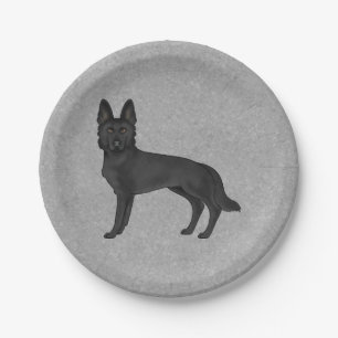 Assiettes En Carton Berger Allemand Noir Mignon Dessin Animé GSD Chien