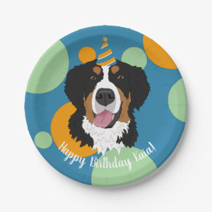 Assiettes En Carton Bernese Mountain Dog Anniversaire